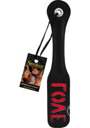 Sportsheets Leather Love Impression Paddle 12in - Black