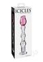 Icicles No. 12 Beaded Flower Glass Dildo 7.25in - Clear/pink
